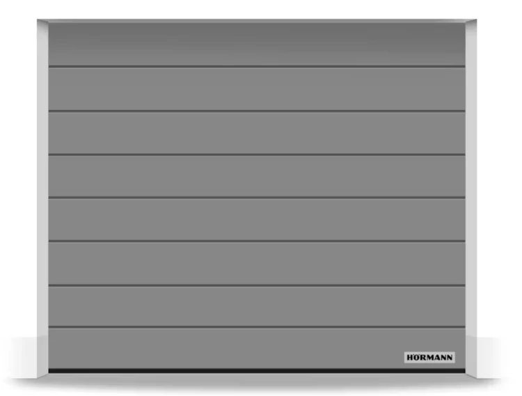 Brama Hormann Renomatic 4500x2125, Przetłoczenia M, Planar, kolor szare aluminium CH 9007 Matt deluxe + Prowadzenie N