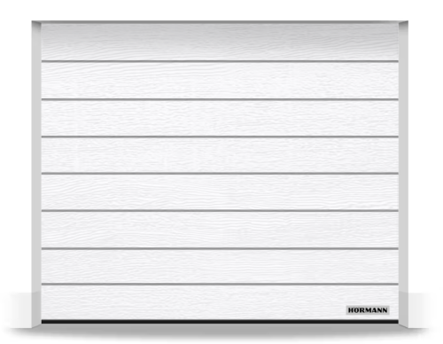 Brama Hormann Renomatic 4500x2250, Przetłoczenia M, Woodgrain, kolor biały RAL 9016 + prowadzenie N