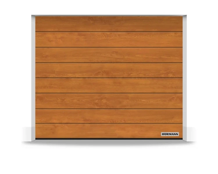 Brama Hormann Renomatic 4500x2250, Przetłoczenia M, Decocolor, kolor złoty dąb Golden Oak, prowadzenie N