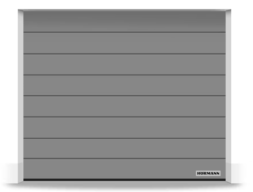 Brama Hormann Renomatic 4500x2250, Przetłoczenia M, Planar, kolor szare aluminium CH 9007 Matt deluxe + Prowadzenie N