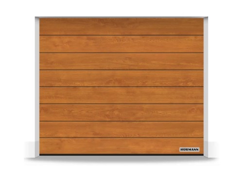 Brama Hormann Renomatic 4500x2500, Przetłoczenia M, Decocolor, kolor złoty dąb Golden Oak, prowadzenie N