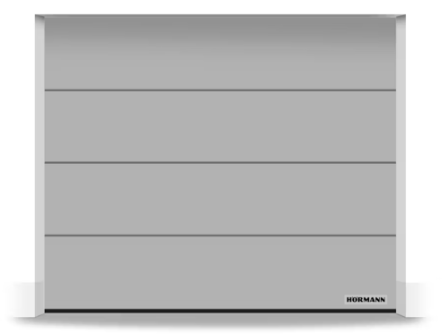 Brama Hormann Renomatic 4500x2500, Przetłoczenia L, Planar, kolor białe aluminium CH 9006 Matt deluxe + Prowadzenie N