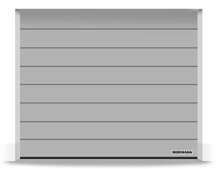 Brama Hormann Renomatic 4500x2500, Przetłoczenia M, Planar, kolor białe aluminium CH 9006 Matt deluxe + Prowadzenie N