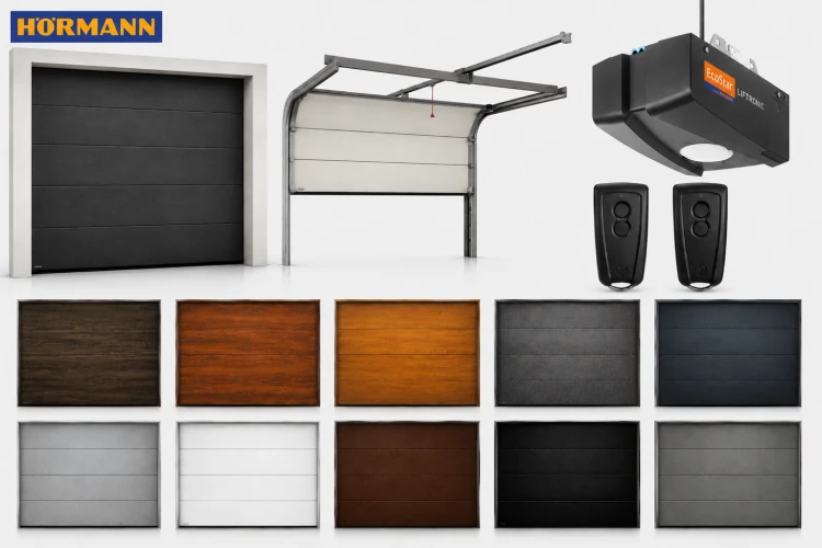 Brama Hormann Renomatic z napędem Pro 2500x2125, Przetłoczenia M, Woodgrain  Decocolor + Prowadzenie Z kolory do wyboru.png.png