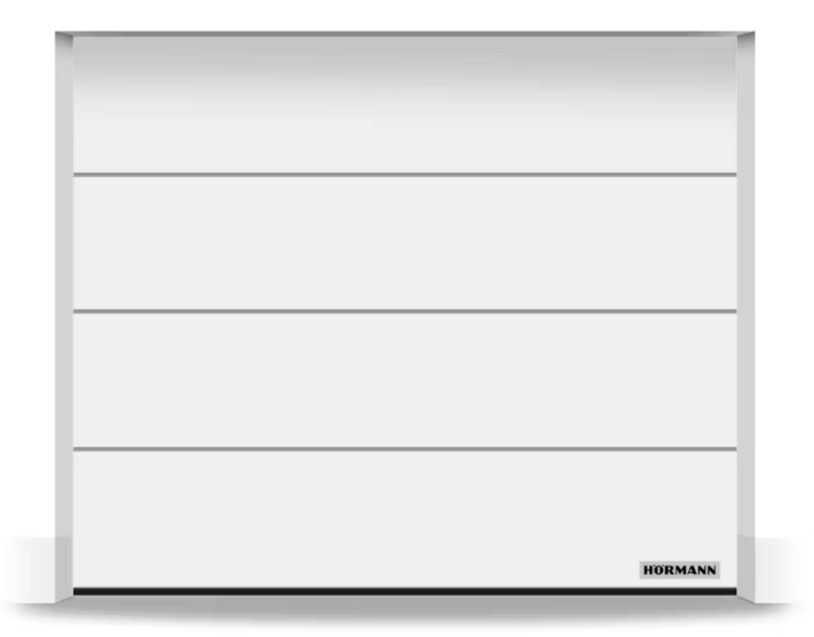 Brama Hormann Renomatic 5000x2125, Przetłoczenia L, Planar, kolor biały CH 9016 Matt deluxe + Prowadzenie N
