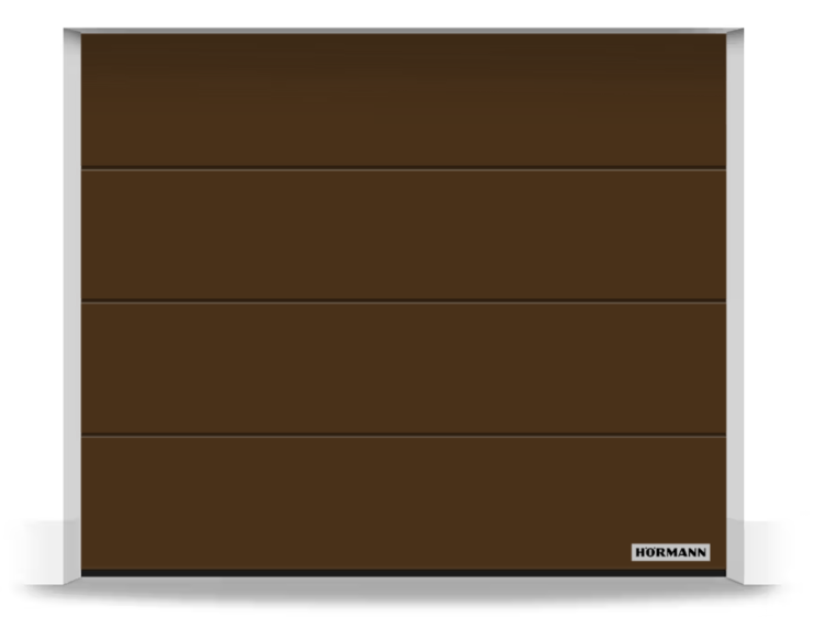Brama Hormann Renomatic 2500x2125, Przetłoczenia L, Planar, kolor brązowy CH8028 Matt deluxe + Prowadzenie Z