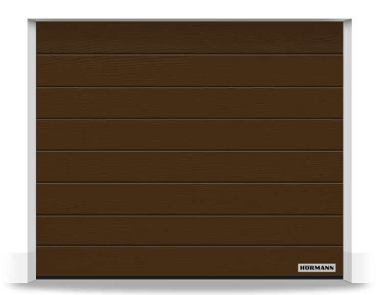 Brama Hormann Renomatic 5000x2125, Przetłoczenia M, Woodgrain, kolor brązowy RAL 8028 + prowadzenie N