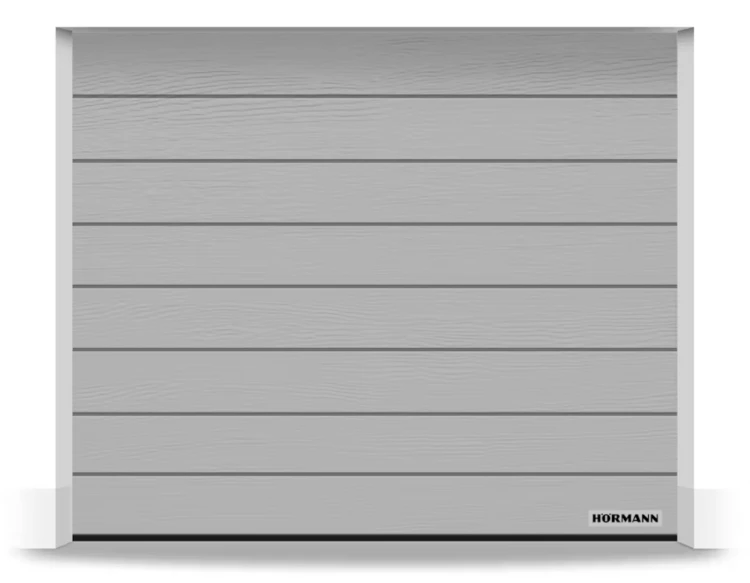 Brama Hormann Renomatic 2750x2125, Przetłoczenia M, Woodgrain, kolor białe aluminium RAL 9006 + Prowadzenie Z.png