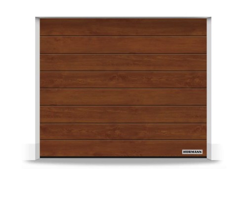 Brama Hormann Renomatic 3000x2125, Przetłoczenia M, Decocolor, kolor orzech Dark Oak + Prowadzenie Z