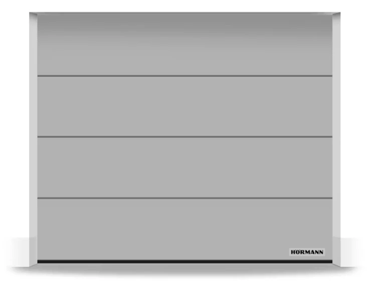 Brama Hormann Renomatic 3500x2250, Przetłoczenia L, Planar, kolor białe aluminium CH 9006 Matt deluxe + Prowadzenie Z