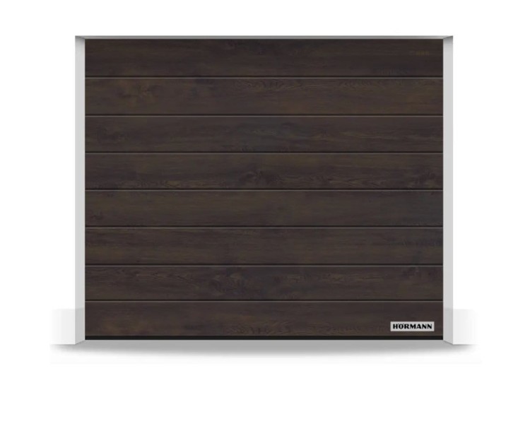 Brama Hormann Renomatic 2375x2000, Przetłoczenia M, Decocolor, kolor ciemny dąb Night Oak + Prowadzenie Z