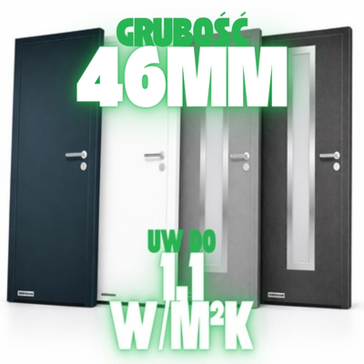 THERMO 46 - drzwi stalowe Uw do 1,1 W/m²K